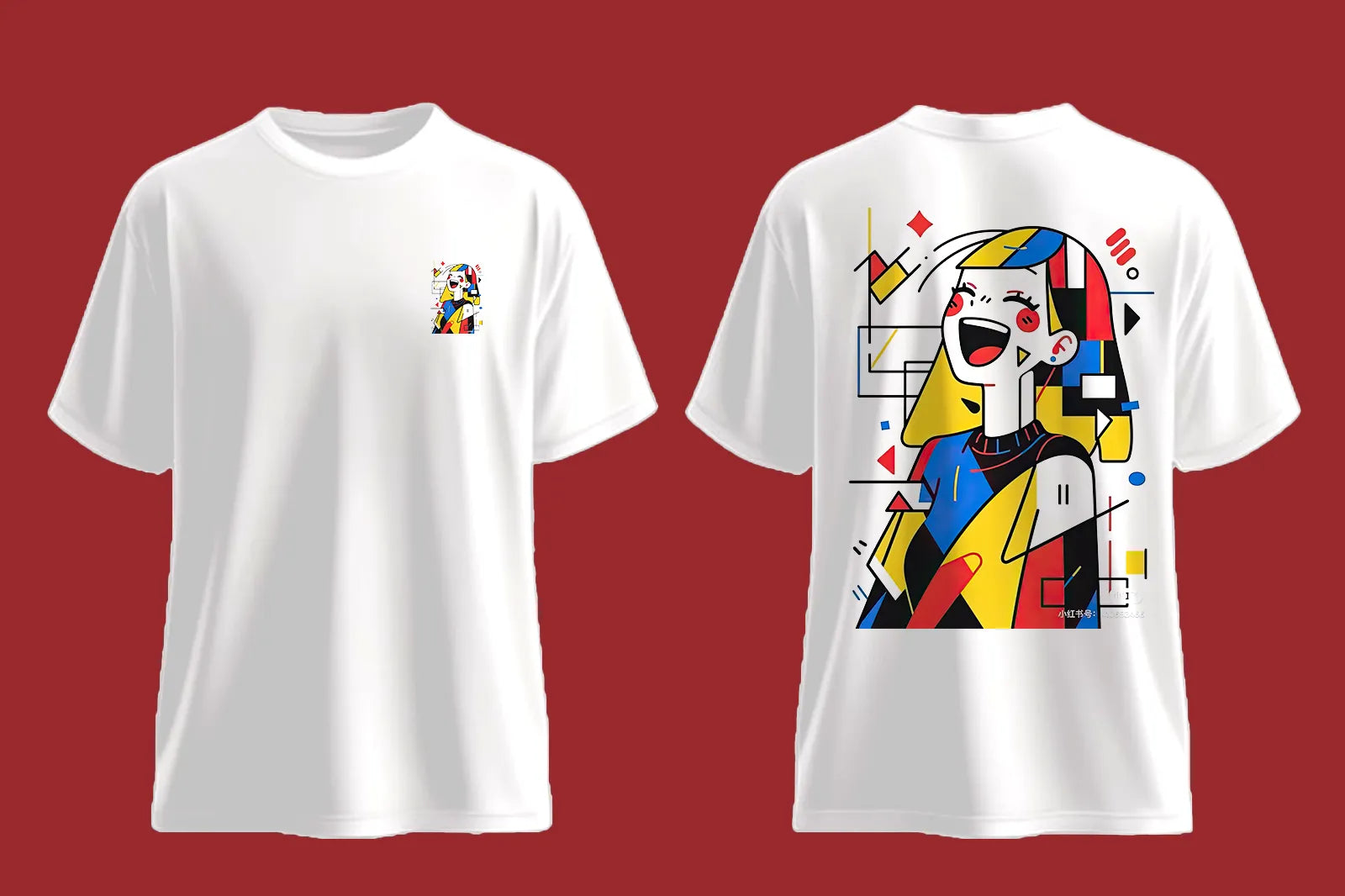 Abstract Laughing Woman Oversized T-Shirt | Modern Art Tee product image 6 | Hustler's Drip