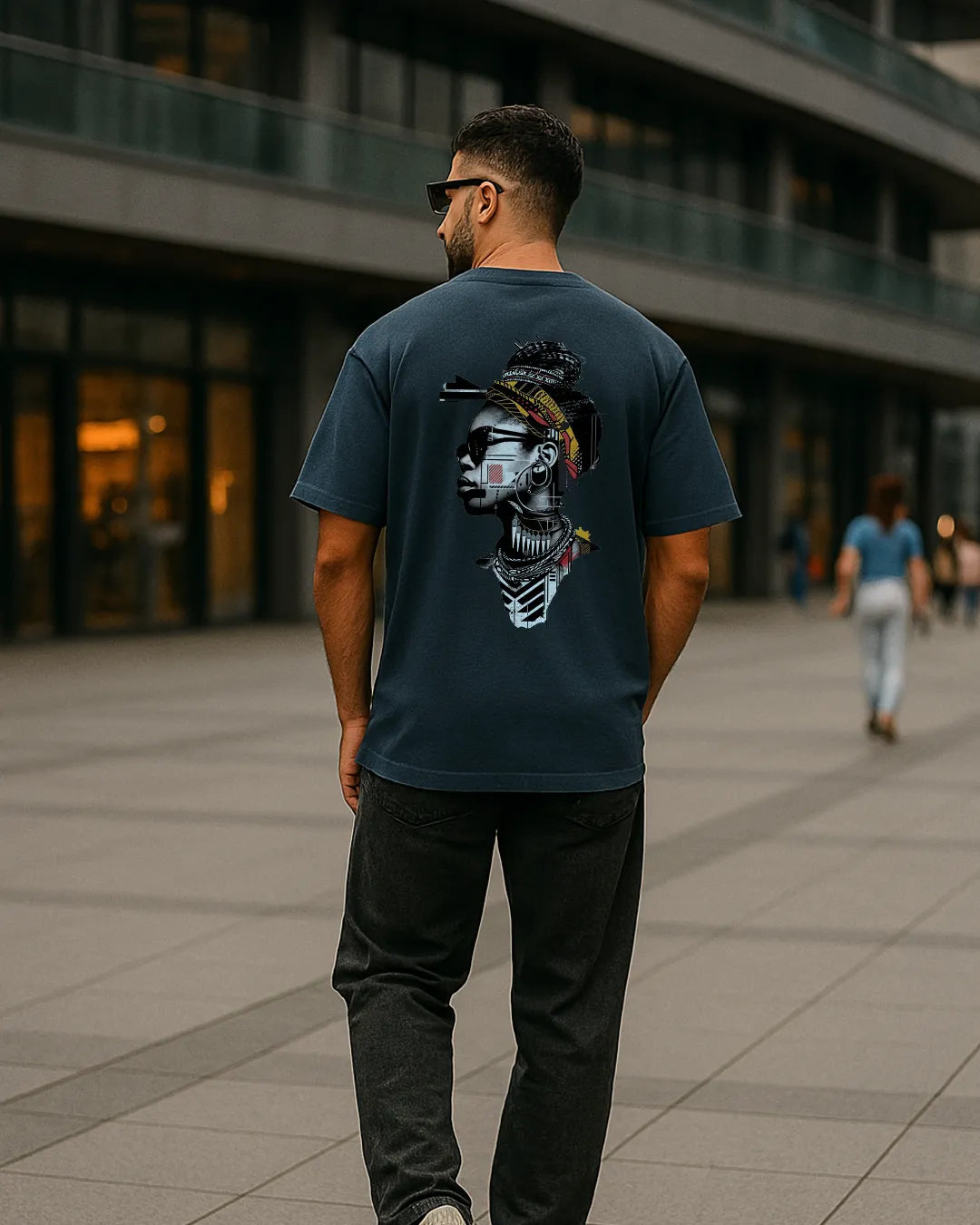 Afrocentric Abstract Portrait Graphic T Shirt Artistic Cultural Tee image 4