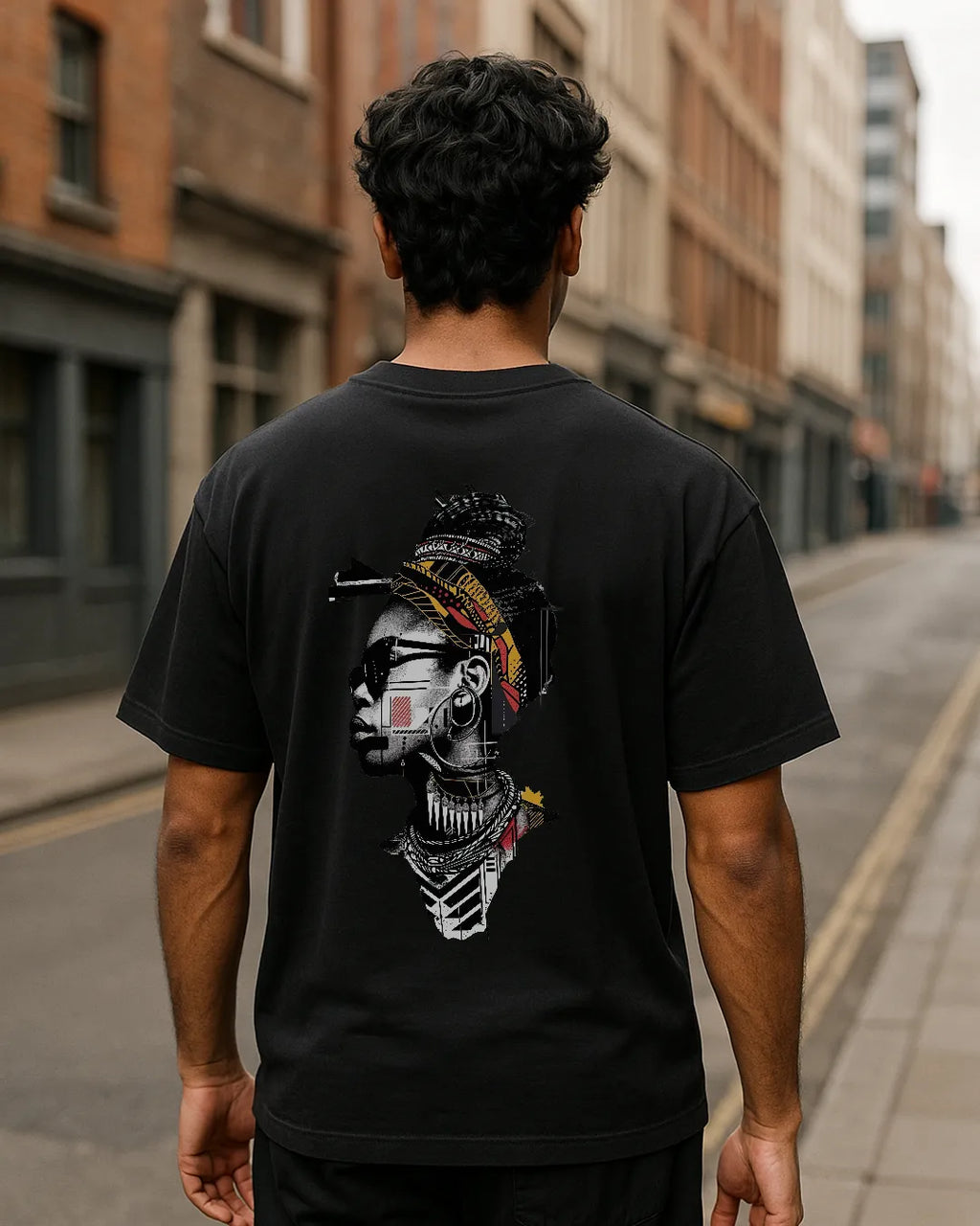 Afrocentric Abstract Portrait Graphic T Shirt Artistic Cultural Tee image 5