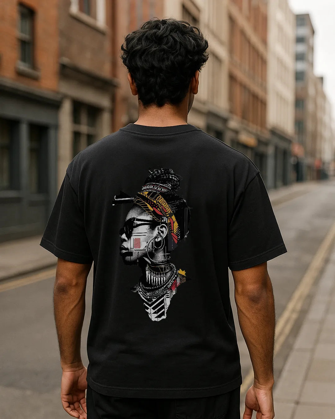 Afrocentric Abstract Portrait Graphic T Shirt Artistic Cultural Tee image 5