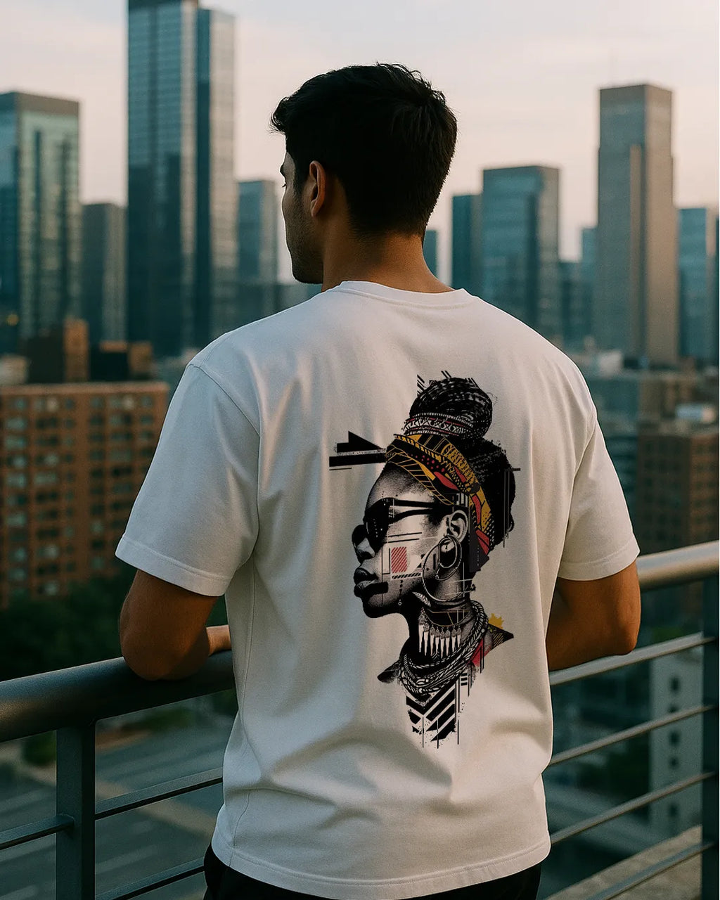 Afrocentric Abstract Portrait Graphic T Shirt Artistic Cultural Tee image 9