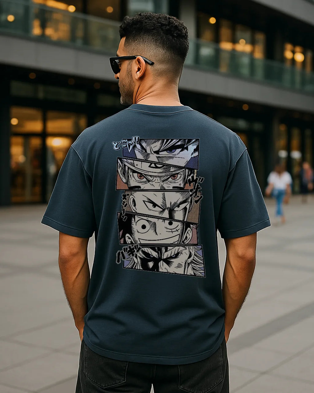 Anime Crossover Graphic T Shirt Goku Naruto Luffy Ichigo Tee image 9