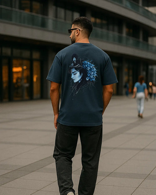 Anime Style Lord Krishna Graphic T Shirt Hindu Deity Tee image 2
