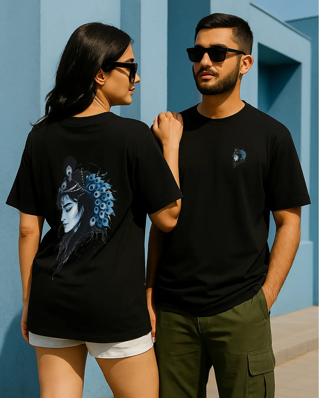 Anime Style Lord Krishna Graphic T Shirt Hindu Deity Tee image 6