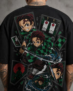 Comic Sword Anime Graphic Oversized T-Shirt black oversized T-shirt back print detail