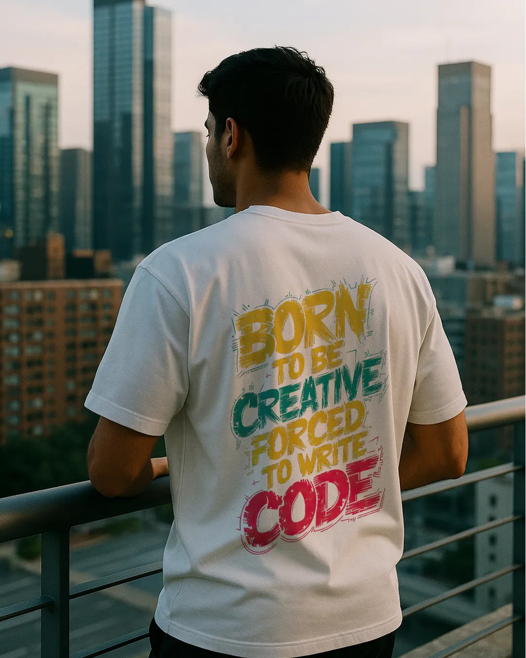 Born To Be Creative Forced To Write Code T Shirt Funny Programmer Tee image 5