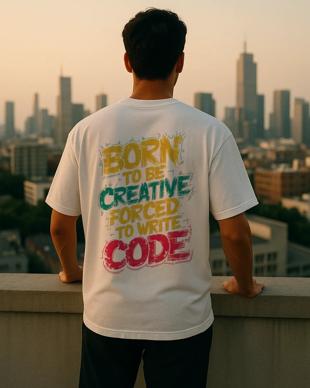 Born To Be Creative Forced To Write Code T Shirt Funny Programmer Tee image 6