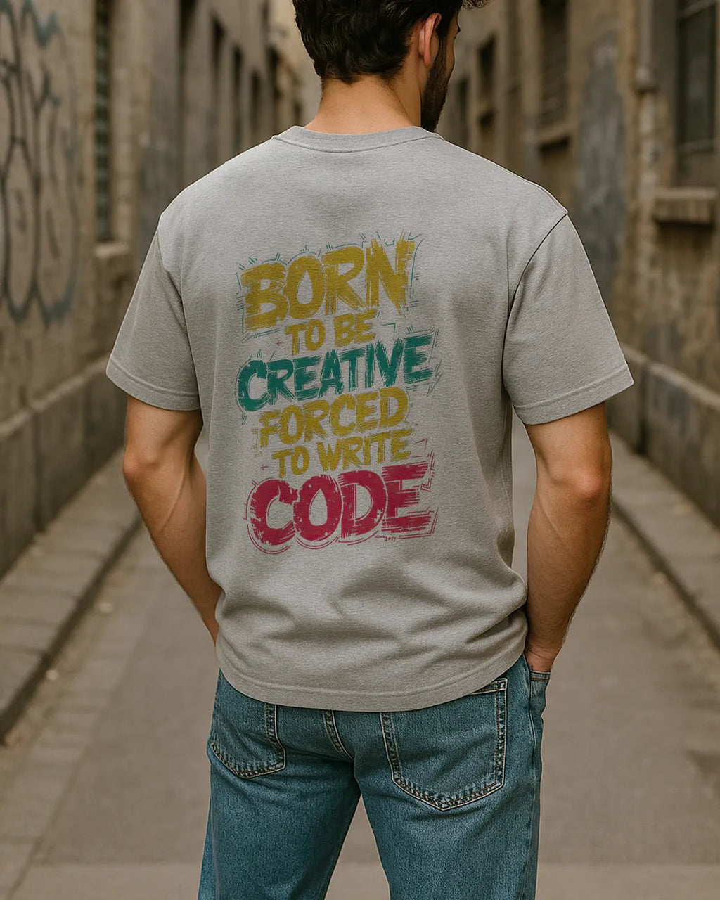 Born To Be Creative Forced To Write Code T Shirt Funny Programmer Tee image 7