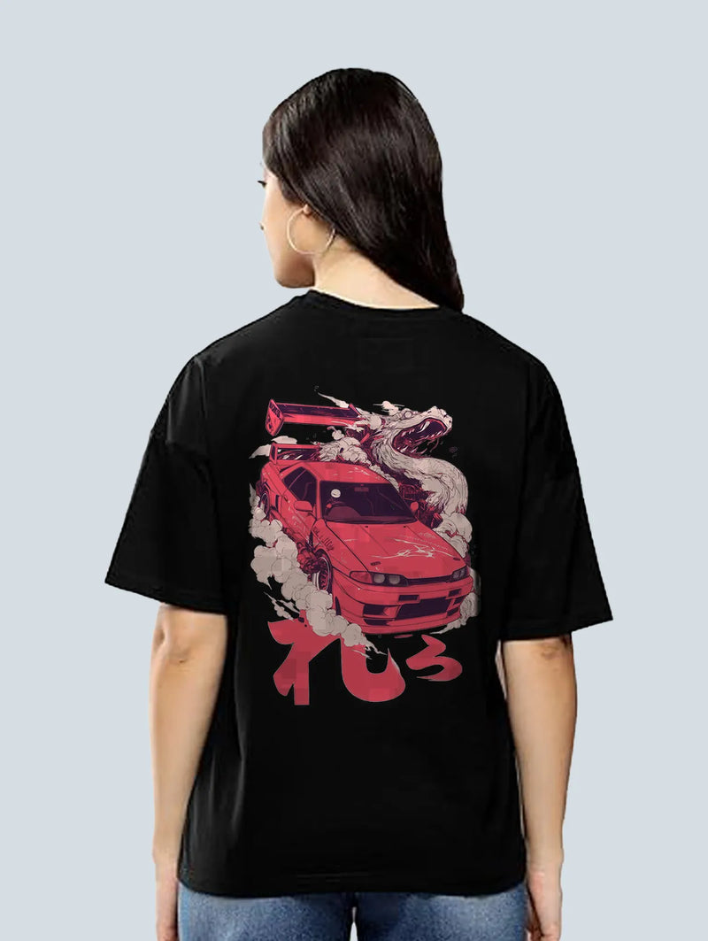 Dragon Car Drift Oversized T Shirt JDM Automotive Tee hero image