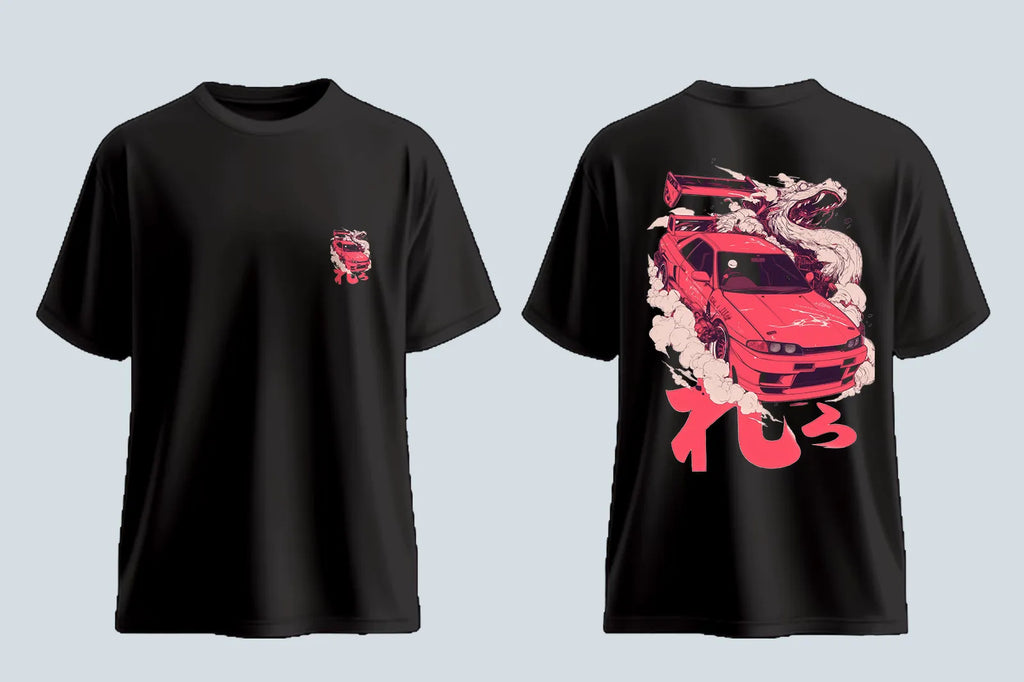 Dragon Car Drift Oversized T Shirt JDM Automotive Tee image 7
