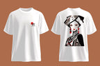 Elegant Asian Portrait Oversized T Shirt Cultural Art Tee image 6