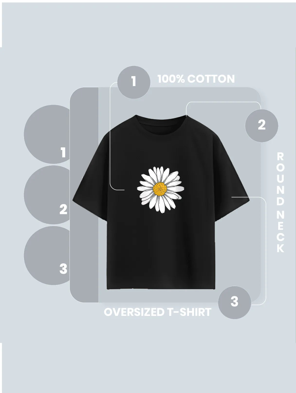 Front Daisy Graphic T Shirt Floral Print Tee image 6
