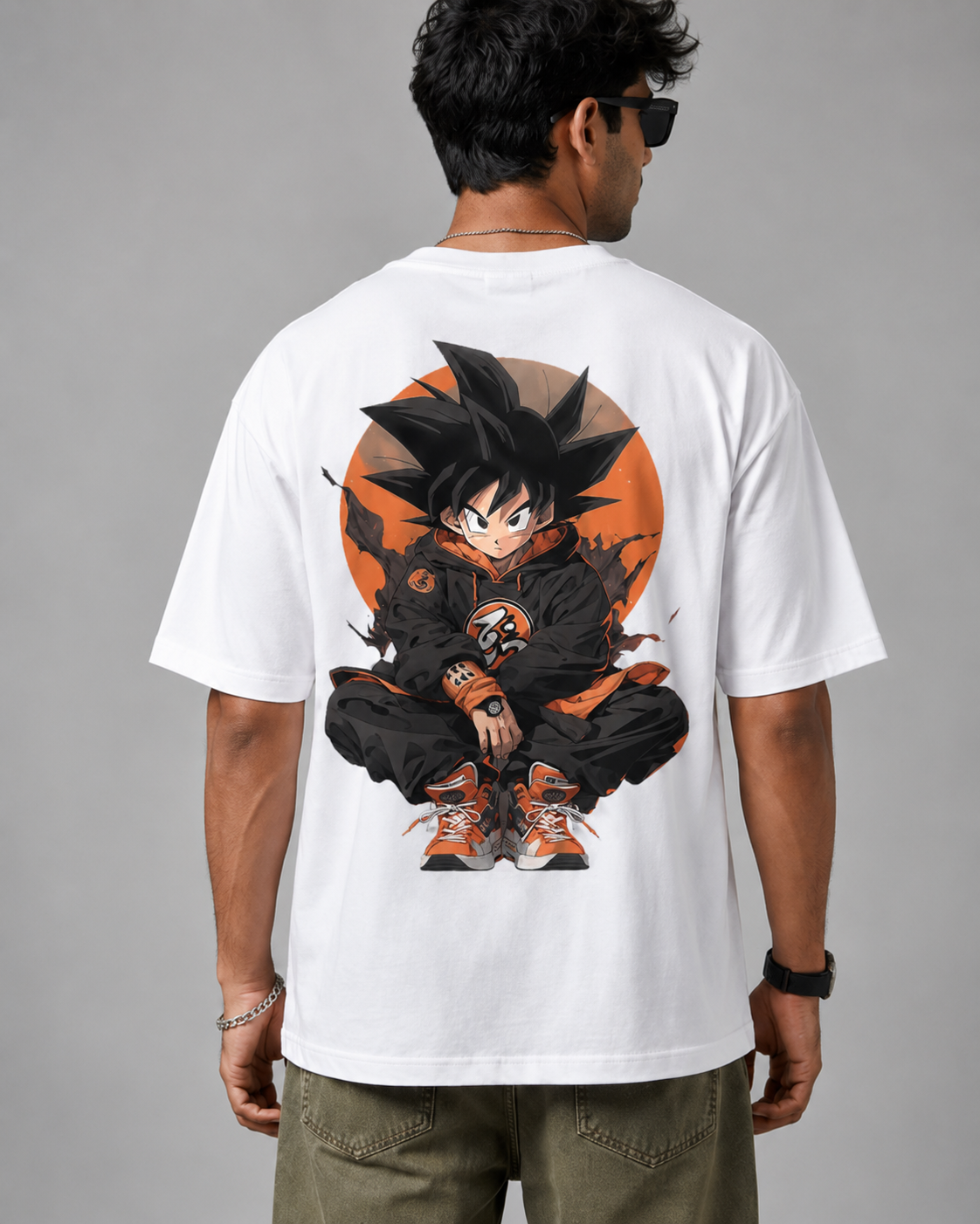 Urban Warrior Goku Oversized T-Shirt | Streetwear Anime Graphic Tee
