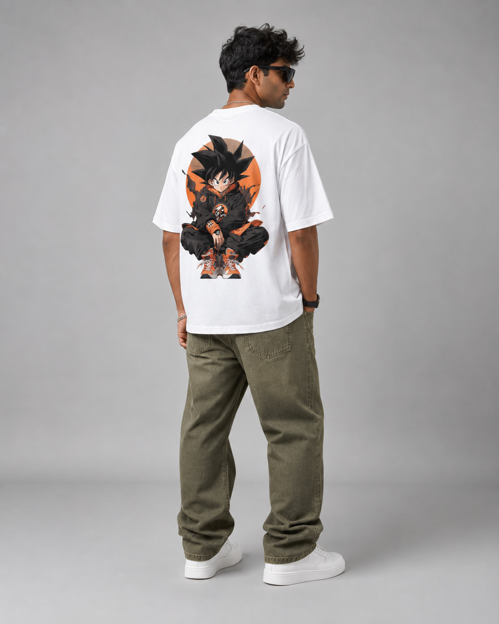 Urban Warrior Goku Oversized T-Shirt | Streetwear Anime Graphic Tee
