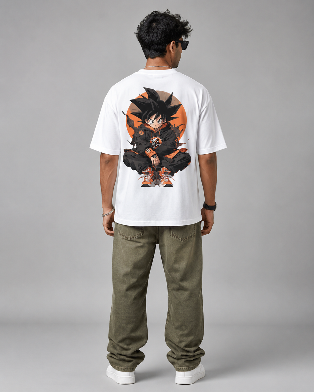 Urban Warrior Goku Oversized T-Shirt | Streetwear Anime Graphic Tee