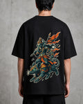 Ganesha Mouse Warrior Oversized T-Shirt black oversized T-shirt back hero