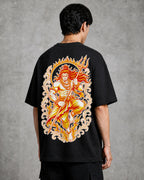 Shiva Fire Portrait Oversized T-Shirt black oversized T-shirt product mockup