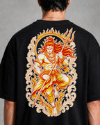 Shiva Fire Portrait Oversized T-Shirt black oversized T-shirt product mockup