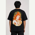 Shiva Solar Portrait Oversized T-Shirt black oversized T-shirt back print mockup 1