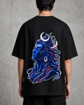 Om Namah Shivaya Typography Oversized T-Shirt black oversized T-shirt back hero