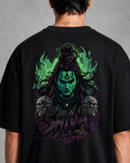 Shiva Skull Poster Oversized T-Shirt black oversized T-shirt product mockup