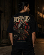 Menace Samurai Oversized T-Shirt black oversized T-shirt back hero
