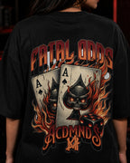 Fatal Odds Oversized T-Shirt black oversized T-shirt product mockup