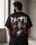 Faith Over Fear Oversized T-Shirt black oversized T-shirt back hero