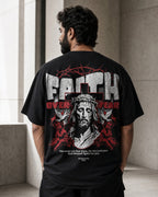 Faith Over Fear Oversized T-Shirt black oversized T-shirt back hero