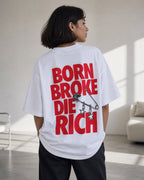 Born Broke Die Rich Oversized T-Shirt black oversized T-shirt back hero