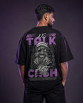 No Talk Money Just Cash Oversized T-Shirt black oversized T-shirt back hero