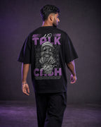 No Talk Money Just Cash Oversized T-Shirt black oversized T-shirt back hero