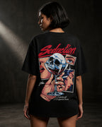 Seduction Dangerous Charm Oversized T-Shirt black oversized T-shirt back hero