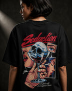 Seduction Dangerous Charm Oversized T-Shirt black oversized T-shirt back hero