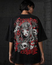 Grow Girl Manga Horror Oversized T-Shirt