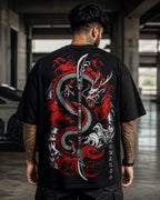 Dragon Blade Oversized T-Shirt black oversized T-shirt back hero