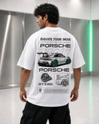 Green Track Spec Oversized T-Shirt black oversized T-shirt back hero