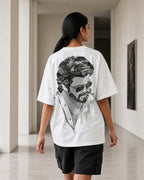 Collage Portrait Oversized T-Shirt black oversized T-shirt back hero