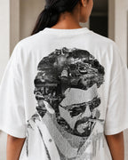 Collage Portrait Oversized T-Shirt black oversized T-shirt back hero