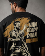 Nan Ready Dhan Varava Oversized T-Shirt black oversized T-shirt product mockup
