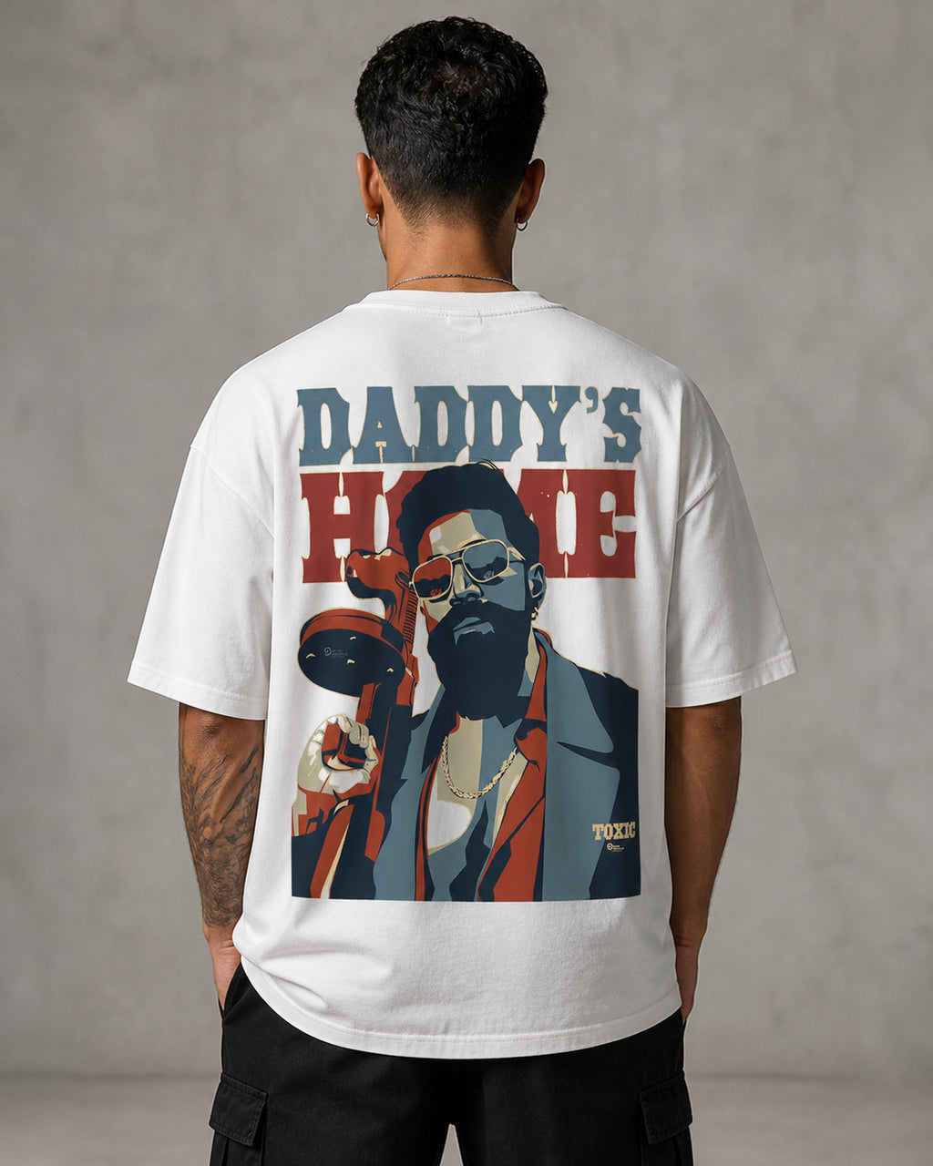 Daddy's Home Toxic Oversized T-Shirt black oversized T-shirt back hero