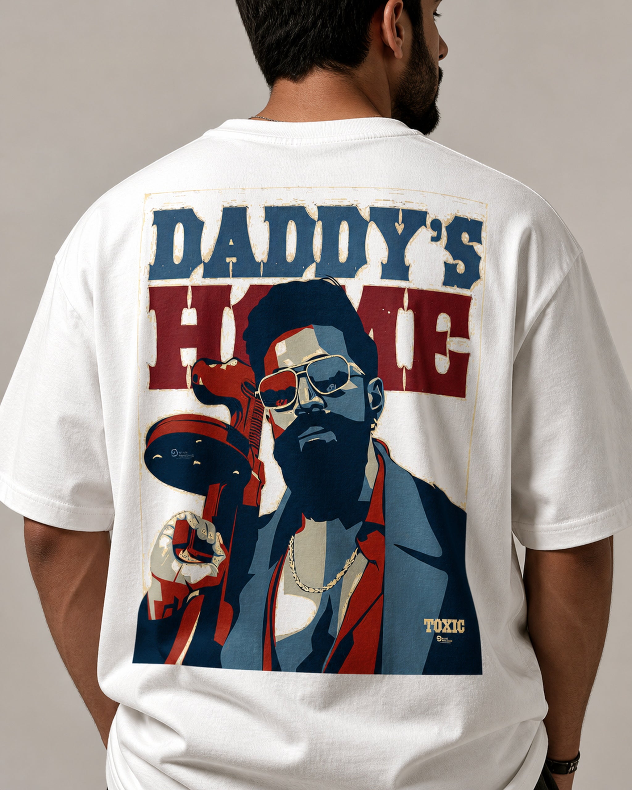Daddy's Home Toxic Oversized T-Shirt black oversized T-shirt product mockup