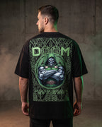 Green Armored Doom Oversized T-Shirt black oversized T-shirt product mockup