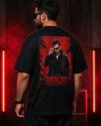 Khalifa Red Ruler Oversized T-Shirt black oversized T-shirt product mockup
