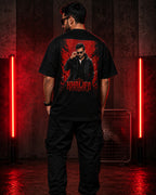 Khalifa Red Ruler Oversized T-Shirt black oversized T-shirt product mockup
