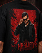 Khalifa Red Ruler Oversized T-Shirt black oversized T-shirt product mockup