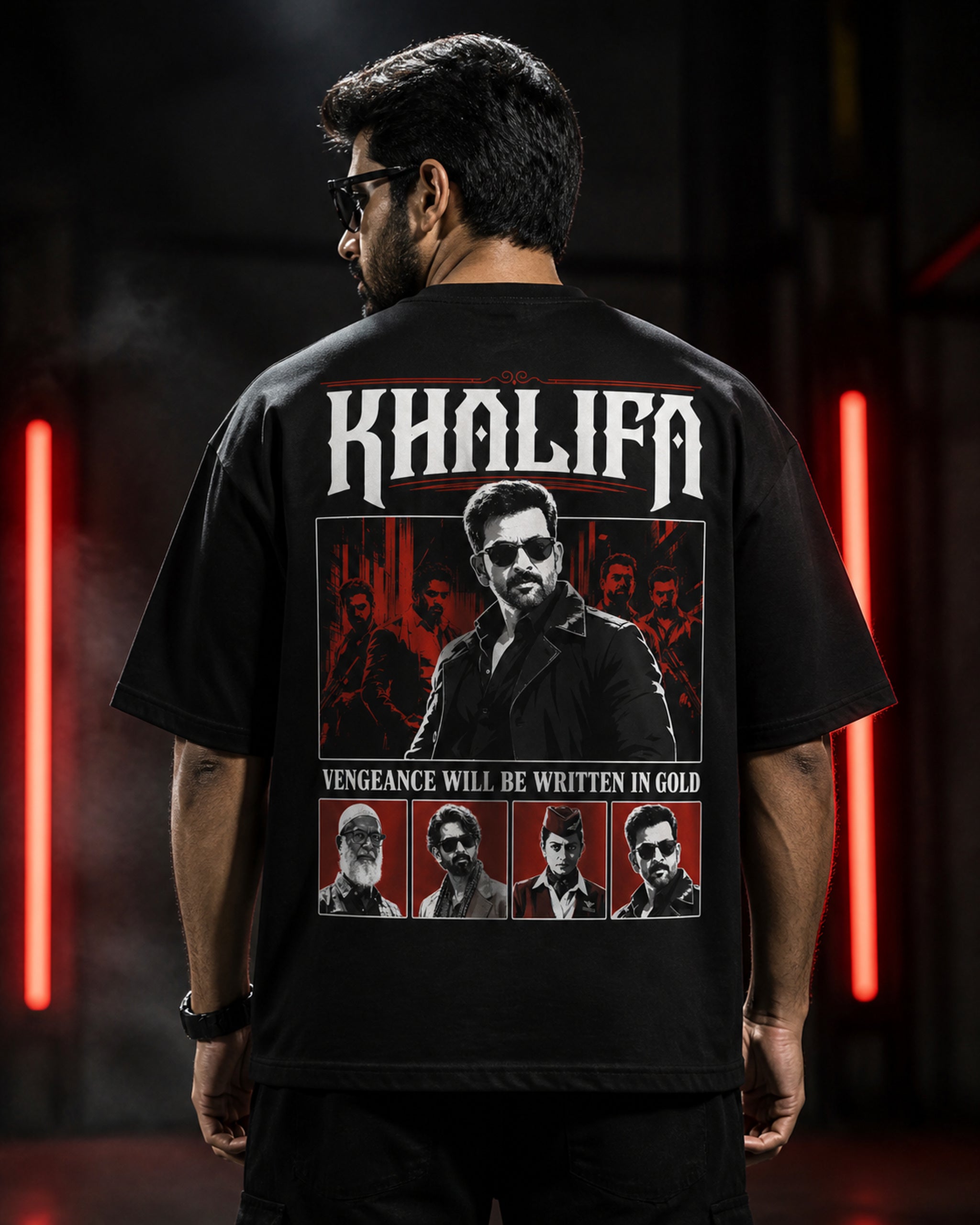 Khalifa Vengeance Noir Oversized T-Shirt black oversized T-shirt back hero