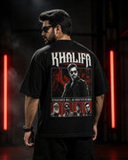 Khalifa Vengeance Noir Oversized T-Shirt black oversized T-shirt product mockup