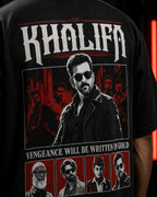 Khalifa Vengeance Noir Oversized T-Shirt black oversized T-shirt product mockup