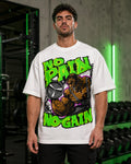 No Pain No Gain Monster Gym Oversized T-Shirt black oversized T-shirt back hero